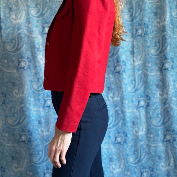 Vintage Pendleton blazer red cropped button down wool - Picture 8 of 11